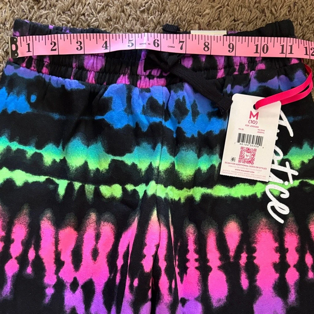 Justice Black Multicolor Tie-Dye Joggers